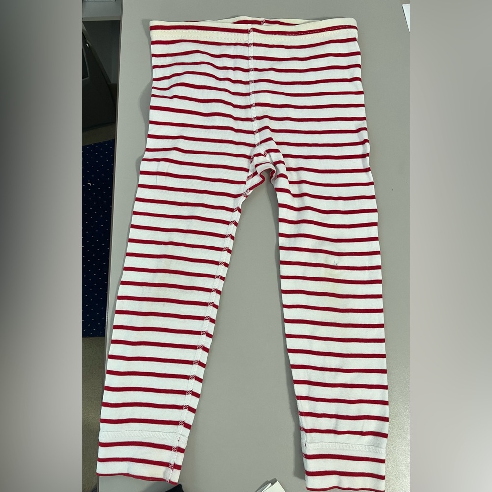 Girls Hanna Andersson Red and White Striped Leggings size 110 eu 4-6 yrs US
